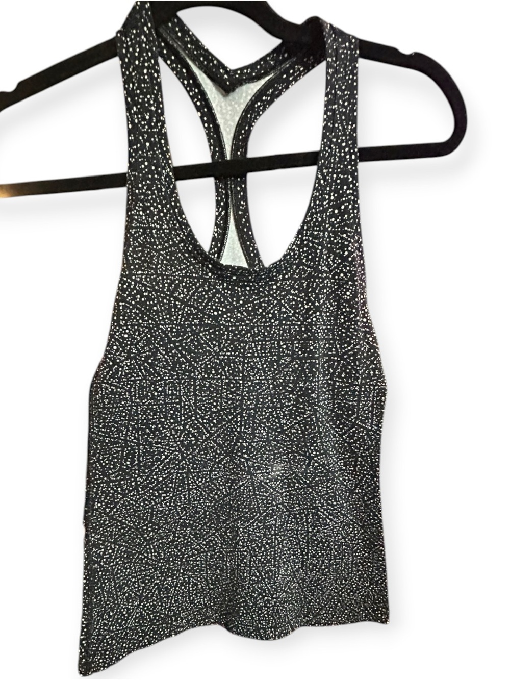 Lululemon Black White Speckled Racerback Tank Top Strappy Back